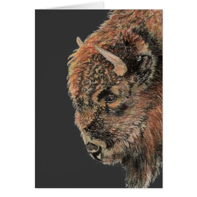 Búfalo, venado, animal acuarela (Frente)