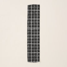 Bufanda blanco y negro de la tela escocesa