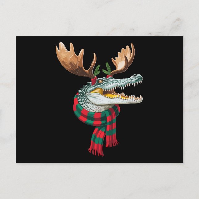 Bufanda de Cuerno de Reno de Cocodrilo de Navidad  (Anverso)