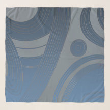 Bufanda Etno Denim Hielo Azul Macro Olas Trypillia