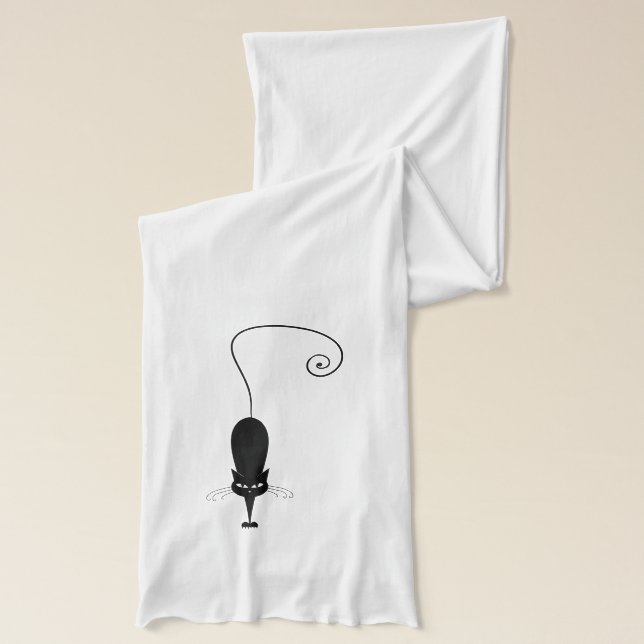 Bufanda Impresiones modernas del gato negro y de la pata (Izquierda)