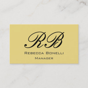 Buff Beige Black Monogram Manager Tarjeta de visit