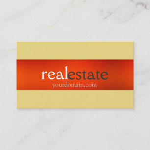 Buff Beige Naranja Real Estate Agente Tarjeta de N