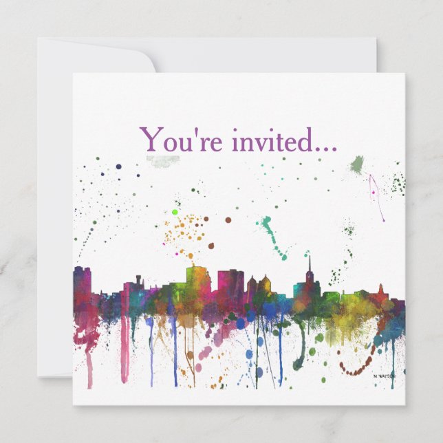 BUFFALO NEW YORK SKYLINE - Invitaciones (Anverso)