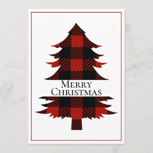 Buffalo Plaid Merry Christmas Rustic Simple