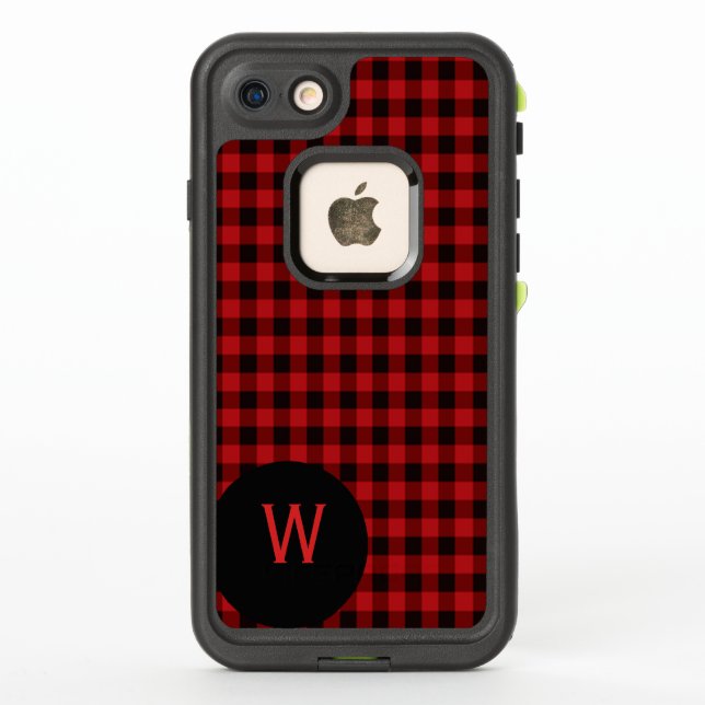 Buffalo Plaid Monogrammed LifeProof iPhone 7 Funda (Reverso)