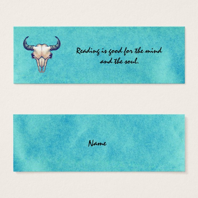 Buffalo Skull Turquoise Blue (Anverso y reverso)