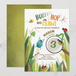 Bug Invitación a cumpleaños insectos Bugs Boy bugg