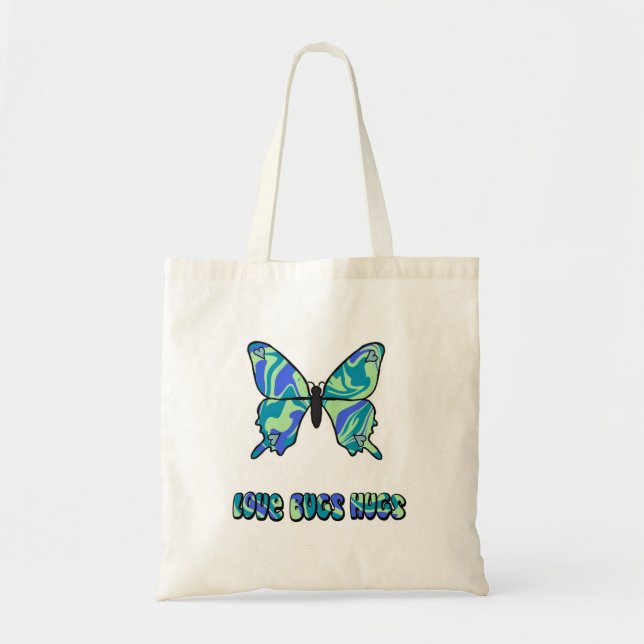 Bugs de amor de mariposa abrazan la bolsa (Frente)