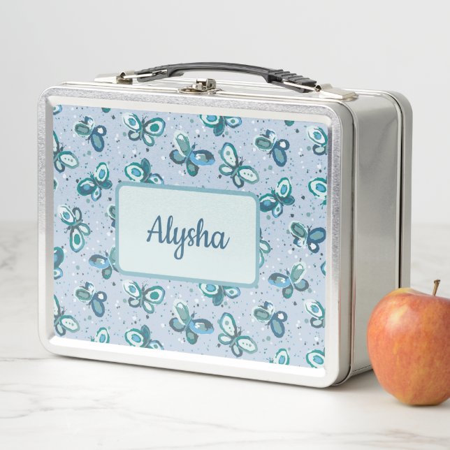 Bugs de perro mariposas - azul - patrón de niños. (In situ)