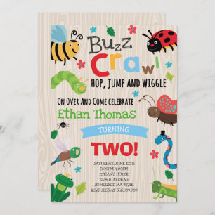 Bugs Invitación a cumpleaños Boy Bugs Fiesta de cu