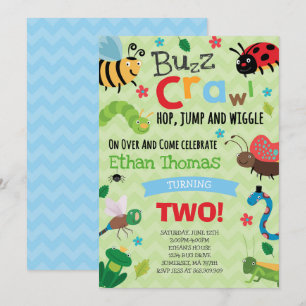 Bugs Invitación a cumpleaños Boy Bugs Fiesta de cu