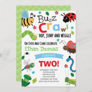 Bugs Invitación a cumpleaños Boy Bugs Fiesta de cu
