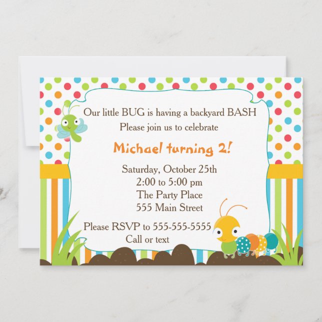 Bugs Invitación a niños Fiesta de cumpleaños (Anverso)