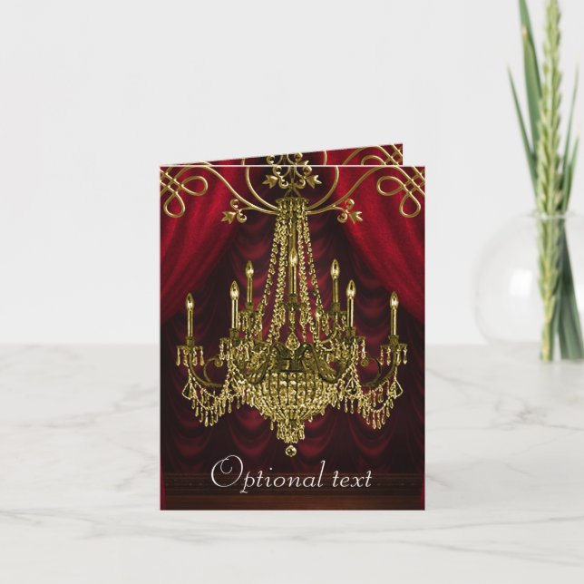 Bugundy Gold Chandlier Todas las tarjetas de ocasi (Anverso)