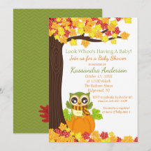Búho adorable en una invitación de Baby Shower de