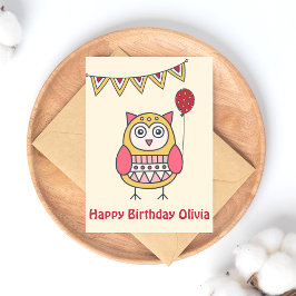 Búho Adorable - Tarjeta Postal de Cumpleaños para 