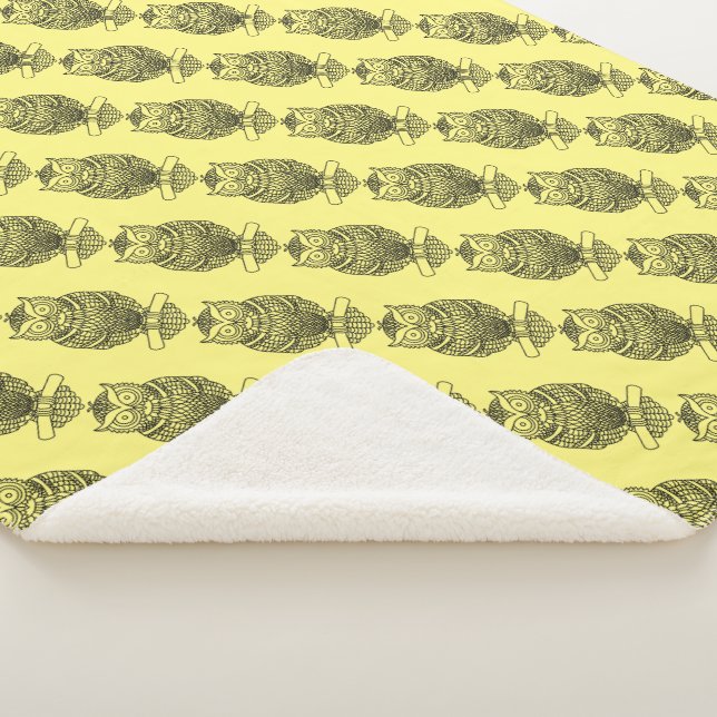 Búho (amarillo) - Manta Sherpa (3/4)
