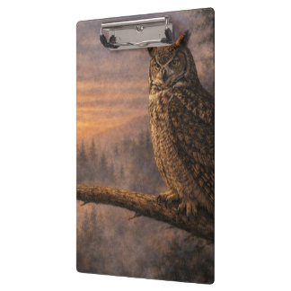 Búho Americano de Cuerno Acrílico Portapapeles