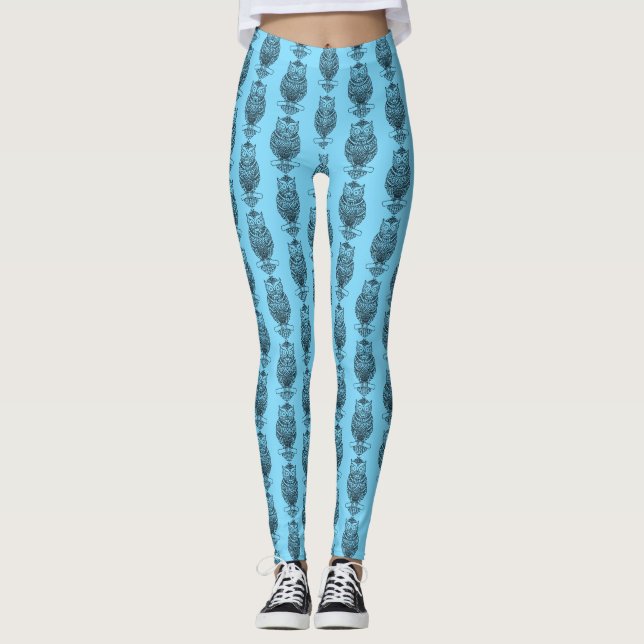 Búho (azul) - Leggings (Anverso)