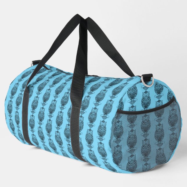 Búho (azul neón) - Bolsa de deporte (Esquina derecha)