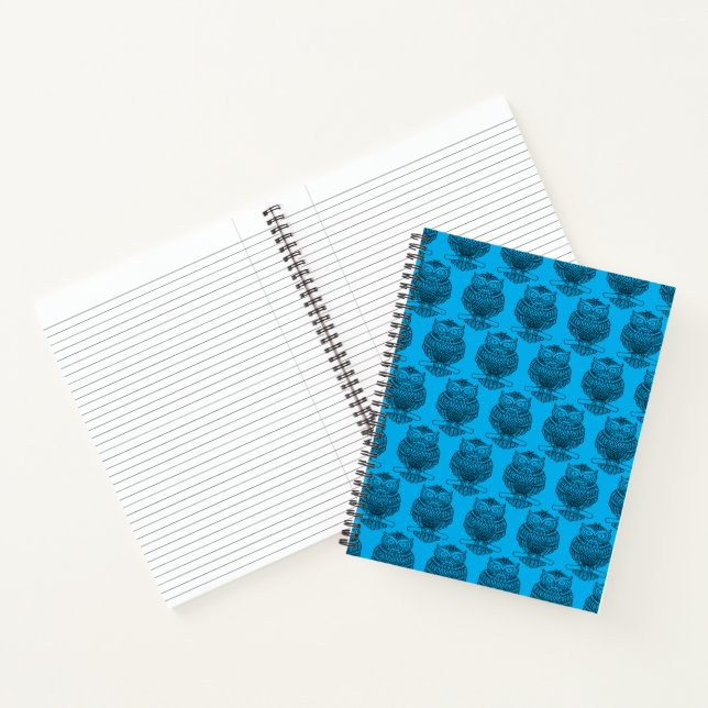 Búho (azul neón) - Cuaderno (Interior)