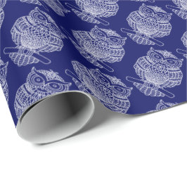 Búho (azul oscuro) - Papel de regalo