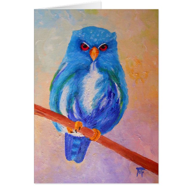 ¡búho azul "que le mira! " (Frente)