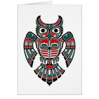 Búho azul y negro rojo del alcohol del Haida