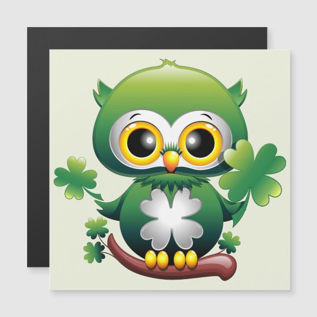 Búho Bebé Lindo Dibujo de San Patricio (Anverso/Reverso)