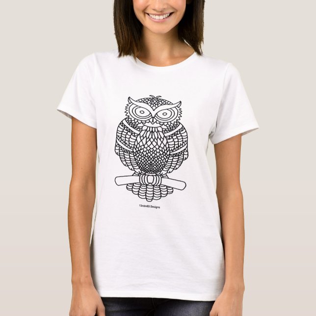 Búho (blanco) - Camiseta básica para mujer (Anverso)