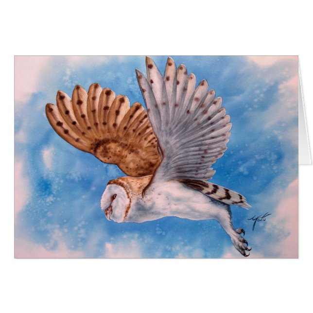 BÚHO BLANCO EN VUELO (Anverso (Horizontal))
