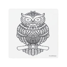 Búho (blanco) - Impresión Metalizado