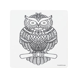 Búho (blanco) - Impresión Metalizado