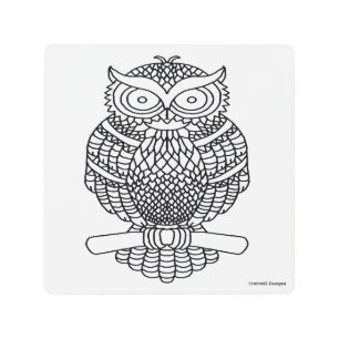 Búho (blanco) - Impresión Metalizado