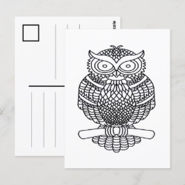 Búho (blanco) - Postal