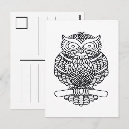 Búho (blanco) - Tarjeta postal