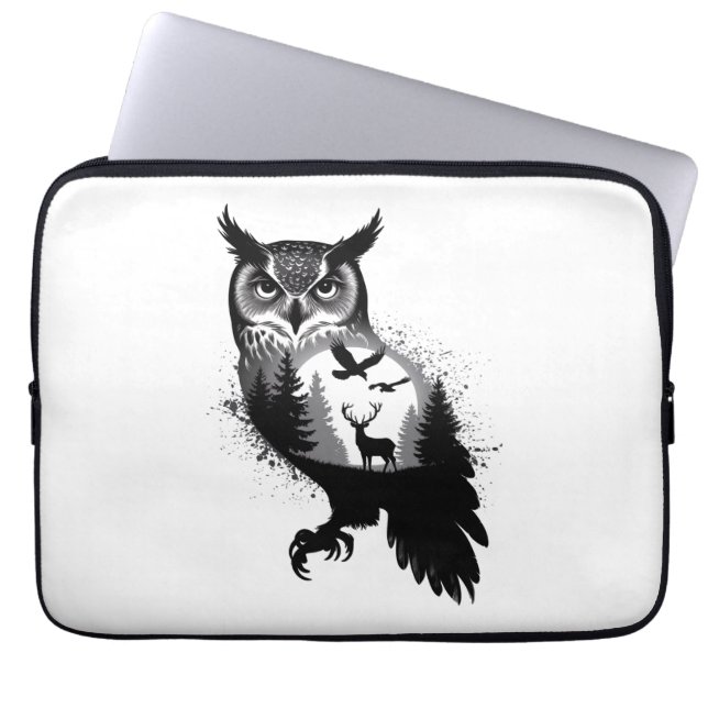 Búho - Bolsa de accesorios para ordenadores (Frente)