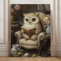 Búho Caprichoso Arte Amante del Libro de Lectura