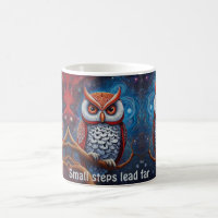 Búho cósmico de Wisdom tazas de café Inspiradoras