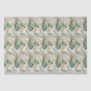 Búho de Invierno Navidad – Papel de Seda Bosque