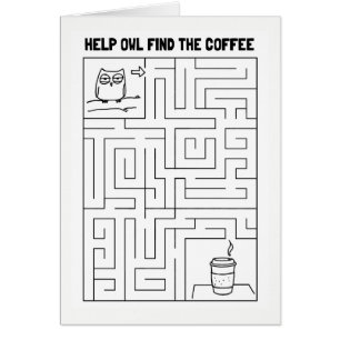 Búho de la ayuda encontrar el café - para escond