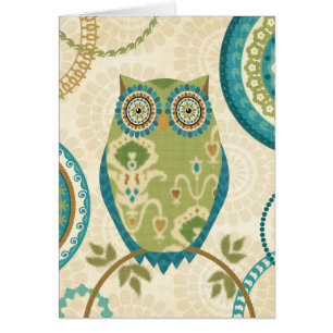 Búho decorativo con diseños circulares