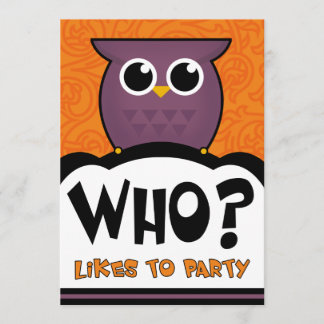 Búho del dibujo animado de las invitaciones del