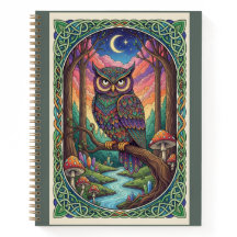 Búho del río crepuscular Zentangle Diario forestal