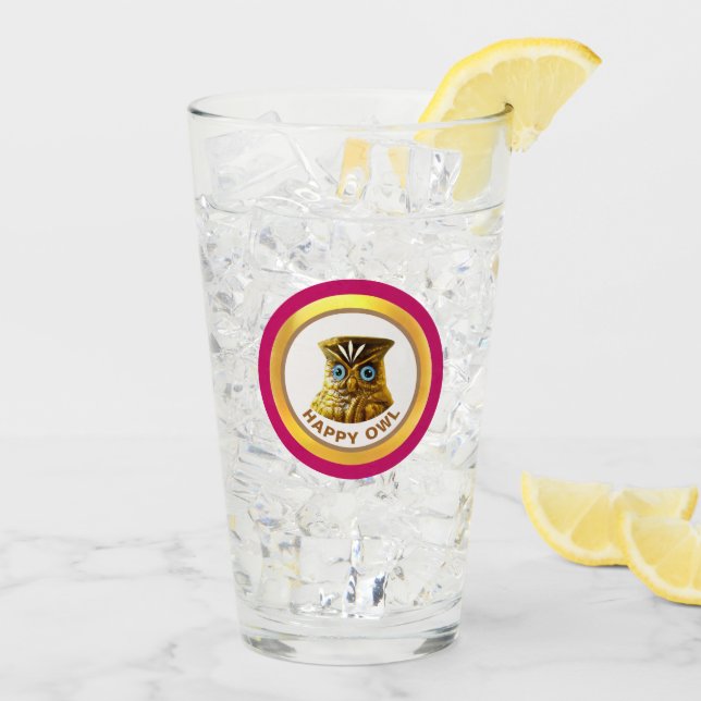 Búho Dorado Feliz (Reverso (hielo))