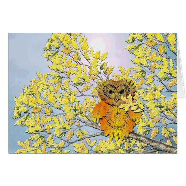 búho en árbol (Anverso (Horizontal))