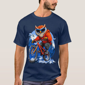 Búho en bicicleta camiseta