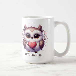 Búho lindo que necesitas es tazas de amor