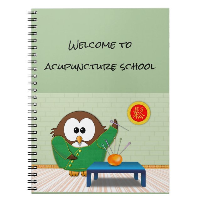 búho médica chino - cuaderno (Frente)